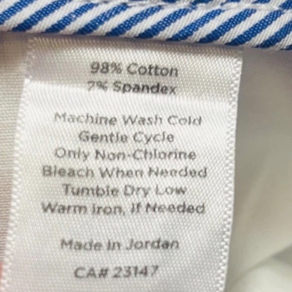 TALBOTS Relaxed Chino Ankle Pant in Ditsy Palm Print Blue White Size 4 - Picture 4 of 12